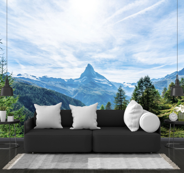 Papel mural montaña cima de montaña majestuosa - TenVinilo