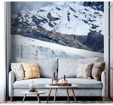 Papel mural montaña cordillera glaciar majestuosa - TenVinilo