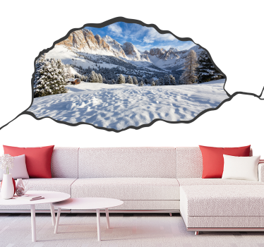 Papel mural montaña vista de cumbres nevadas - TenVinilo