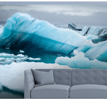 Papel mural montaña formaciones de hielo glacial - TenVinilo