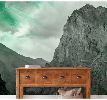 Papel mural montaña majestuosas montañas verdes - TenVinilo
