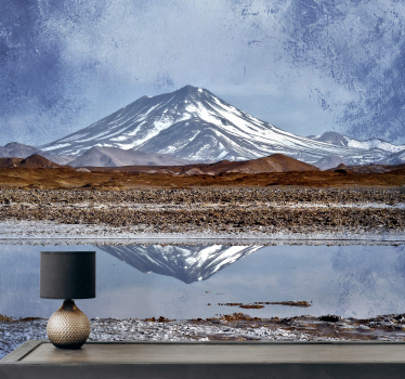 Papel mural montaña majestuoso pico nevado - TenVinilo