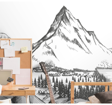 Papel mural montaña paisaje de grandes montañas - TenVinilo
