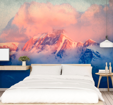 Papel mural montaña paisaje de picos majestuosos - TenVinilo