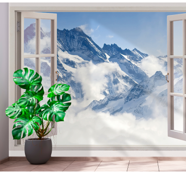Papel mural montaña paisaje montañoso impresionante - TenVinilo