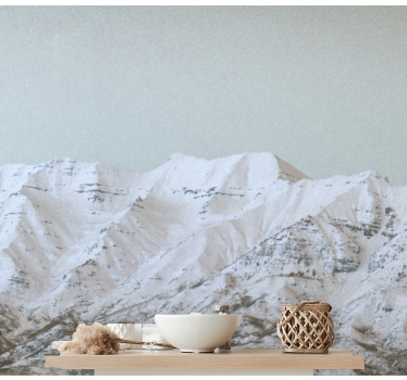 Papel mural montaña paisaje nevado - TenVinilo