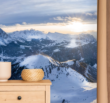 Papel mural montaña panorama del amanecer alpino - TenVinilo