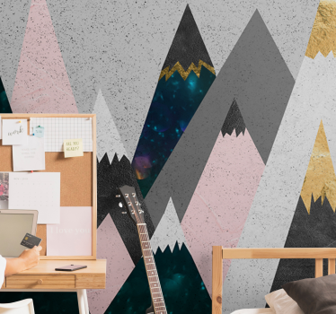 Papel mural montaña picos de montaña abstractos - TenVinilo