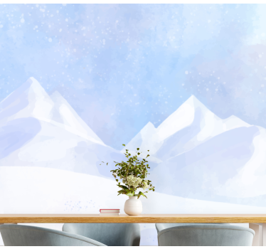 Papel mural montaña picos nevados de las montañas - TenVinilo