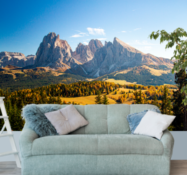 Papel mural montaña picos rocosos majestuosos - TenVinilo