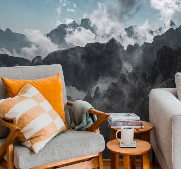 Papel mural montaña silueta de pico majestuoso - TenVinilo