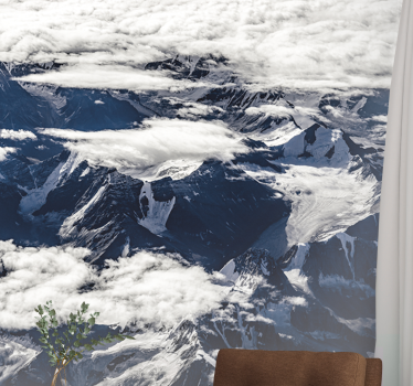 Papel mural montaña vista de la majestuosa cordillera - TenVinilo