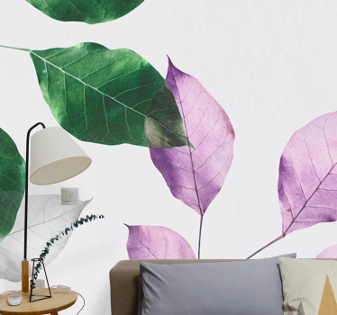 Papel mural naturaleza acentos botánicos frondosos - TenVinilo