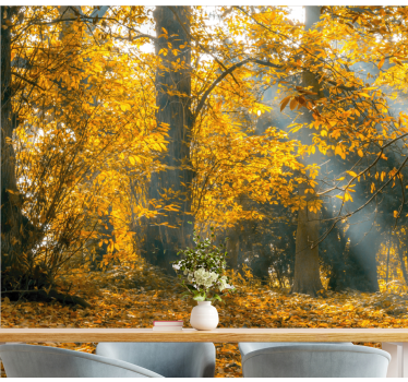 Papel mural naturaleza Árboles de otoño dorado - TenVinilo