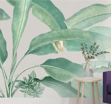 Papel mural naturaleza arreglo de hojas tropicales - TenVinilo