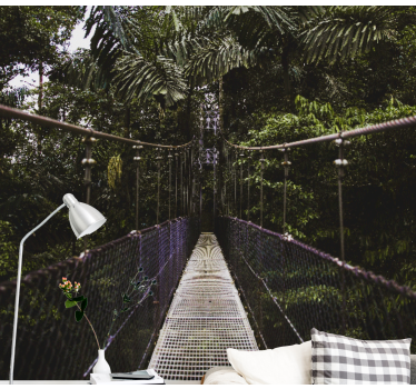 Papel mural naturaleza aventura en puente colgante - TenVinilo