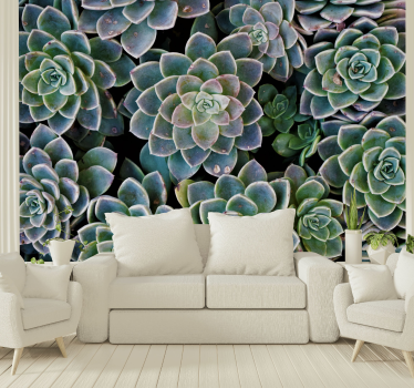 Papel mural naturaleza colección de plantas suculentas - TenVinilo