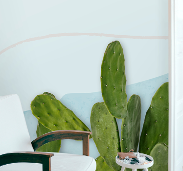 Papel mural naturaleza diseño de cactus verde - TenVinilo
