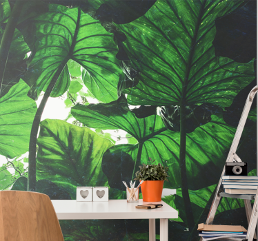 Papel mural naturaleza dosel de hojas exuberantes - TenVinilo
