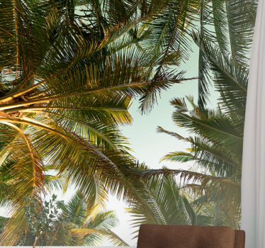 Papel mural naturaleza dosel de palmeras tropicales - TenVinilo