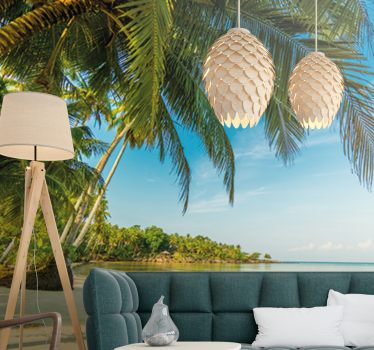 Papel mural naturaleza escena de playa tranquila - TenVinilo