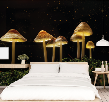 Papel mural naturaleza escena de setas brillantes - TenVinilo