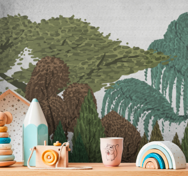 Papel mural naturaleza escenario de follaje vivo - TenVinilo