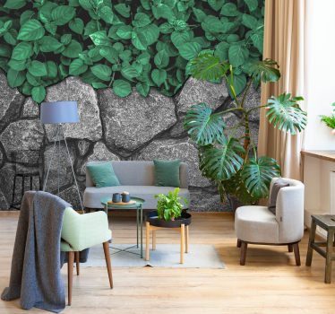 Papel mural naturaleza exuberante contraste de vegetación - TenVinilo
