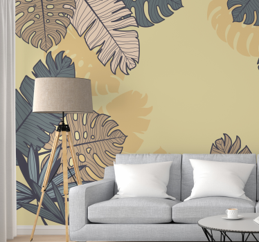 Papel mural naturaleza follaje tropical frondoso - TenVinilo