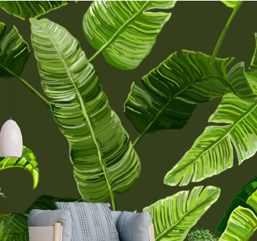 Papel mural naturaleza follaje verde lujoso - TenVinilo