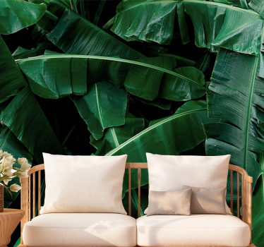 Papel mural naturaleza follaje verde vibrante - TenVinilo