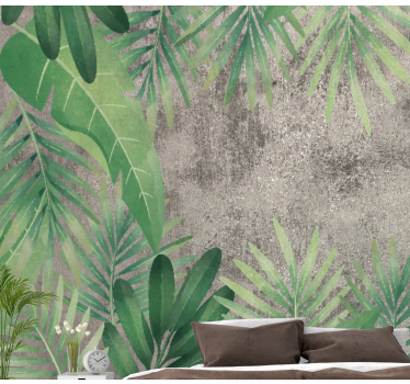 Papel mural naturaleza hojas verdes vibrantes - TenVinilo