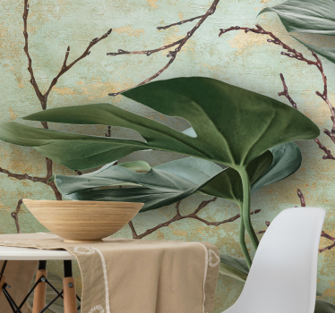 Papel mural naturaleza inspiración en verde tropical - TenVinilo