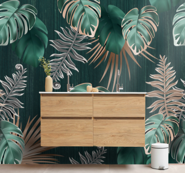 Papel mural naturaleza inspiraciones de hojas tropicales - TenVinilo