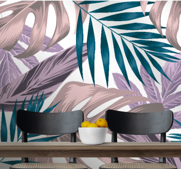 Papel mural naturaleza motivo de follaje tropical - TenVinilo