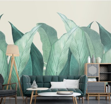 Papel mural naturaleza motivo de hojas lujosas - TenVinilo