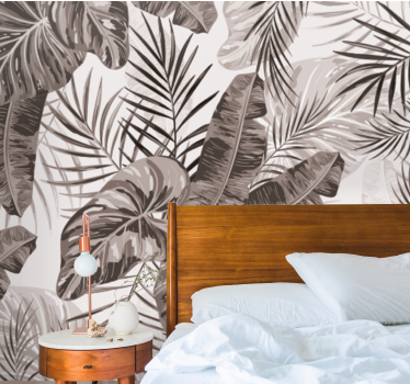 Papel mural naturaleza motivo de hojas tropicales - TenVinilo