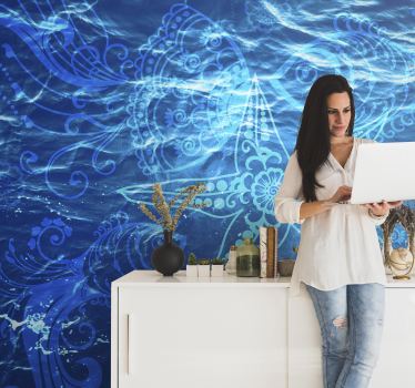 Papel mural naturaleza motivo olas del océano - TenVinilo