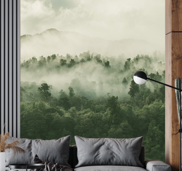 Papel mural naturaleza paisaje boscoso brumoso - TenVinilo