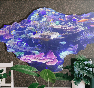 Papel mural naturaleza paisaje de coral bajo las olas - TenVinilo