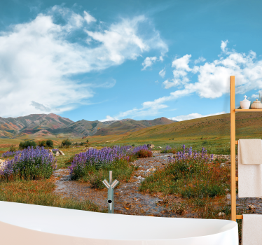 Papel mural naturaleza paisaje de pradera sereno - TenVinilo