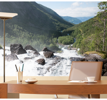 Papel mural naturaleza paisaje de río fluido - TenVinilo