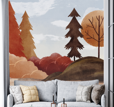 Papel mural naturaleza paisaje otoñal escénico - TenVinilo