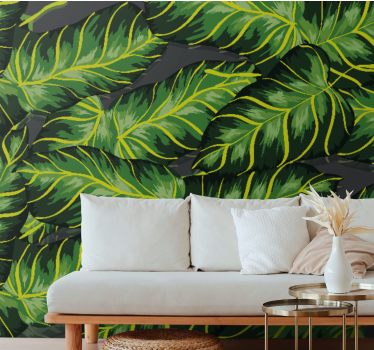 Papel mural naturaleza patrón de follaje lujoso - TenVinilo