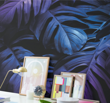 Papel mural naturaleza patrón de hojas exuberantes - TenVinilo