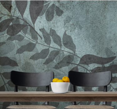 Papel mural naturaleza patrones de hojas apagadas - TenVinilo