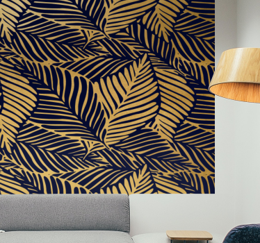 Papel mural naturaleza patrones de hojas detalladas - TenVinilo