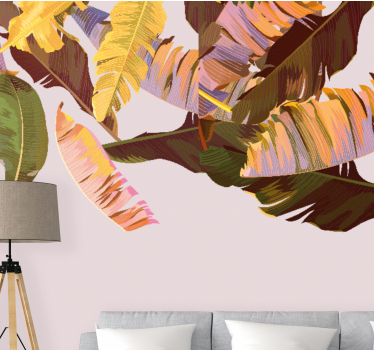 Papel mural naturaleza patrones de hojas exóticas - TenVinilo