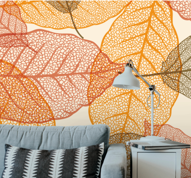 Papel mural naturaleza patrones de hojas intrincados - TenVinilo