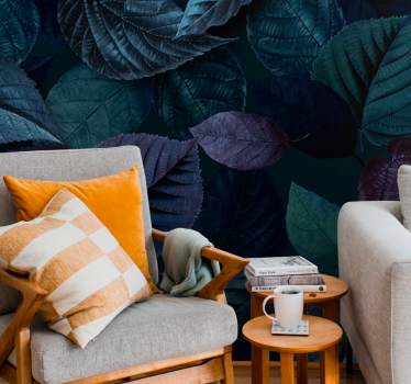 Papel mural naturaleza patrones de hojas suaves - TenVinilo